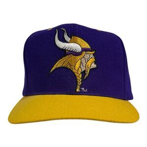 NEW Vintage Team NFL Wool MN Vikings SnapBack Hat Cap Purple w/ Gold Brim